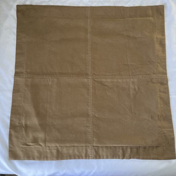 Pottery Barn Faux Suede Euro Sham Sand Tan Western 31" for 26" Insert **FLAW** - Picture 1 of 8